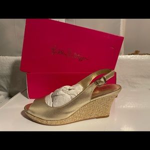 Lilly Pulitzer GiGi Wedge Sandal (Gold)